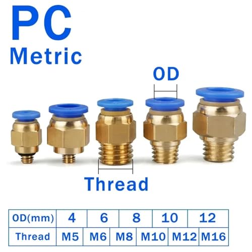 Conectores neumaticos PC8-M5 racores rapidos de 8mm para tubo de aire 4