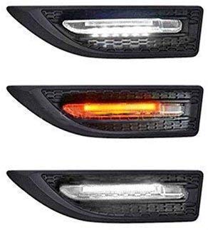 SEMAPHORE Car Side Fender Light with 3 Colour Led Light and Turn Signal Indicator Light (Black Color) Compatible With Hyundai Grand i10