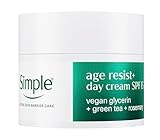 Simple Age Resist+ Day Facial Moisturiser SPF 15, Anti-Ageing Face Cream Day Moisturiser that Helps Fight Premature Ageing, 50 ml