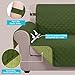 U-NICE HOME Recliner Chair Covers Reversible Chair Cover Pet Covers for Dogs with Elastic Straps Water Resistant Diamond Quilted (28''Recliner Oversized, Huntergreen/Sage)
