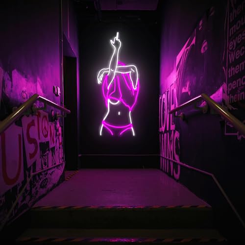Image of Lady Neon Signs for Wall Decor Led Bedroom Bar Club Game Room Lights Sign Gift Size: 26 inches