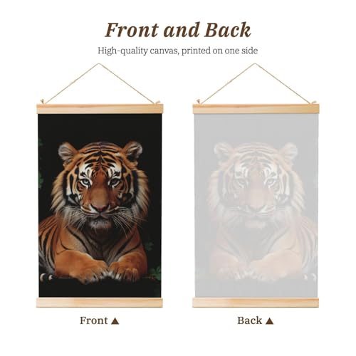 Poster tigre de qualité supérieure et suspension bois - 2
