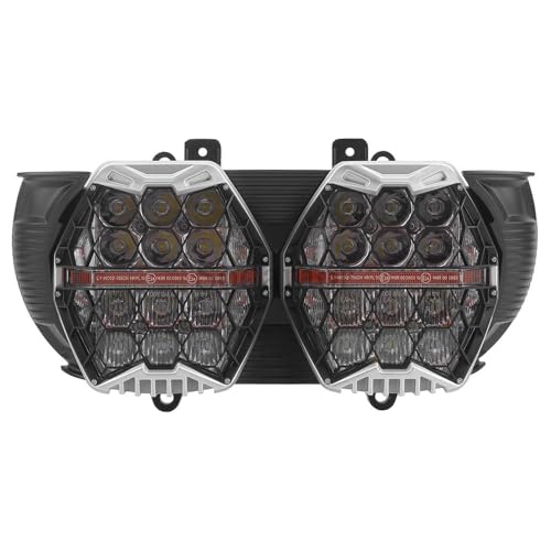 TrichTu Mount 240W Honeycomb Led Dual Headlight DRL Hi/Lo Beam For Harley Road Glide 2015-2025,DOT and Emark Approved,Black