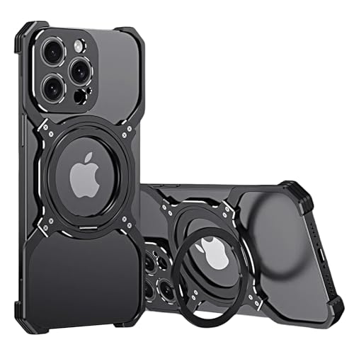 Coque MagSafe iPhone 16 Pro béquille alu rotative 360 protection ultra fine
