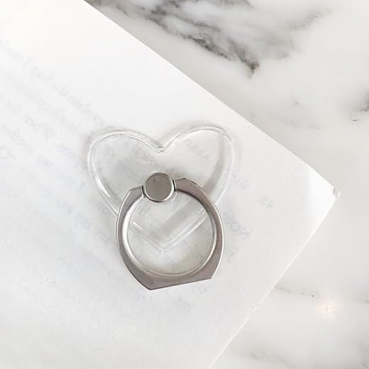 Universal Phone Holder Stand Ring, Magnetic and Cute Transparent Phone Stand, Suitable for iPhone and Other Smartphones (Love-2pc)