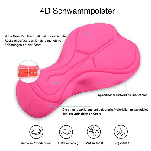 Fahrradhose Damen von NOOYME gepolstert 4D mit Tasche