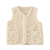 warmstraw Toddler Baby Girls' Beige Warm Outerwear Vests Winter Fleece Jackets Clothes Sleeveless for 6-12 Months