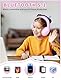 Xunpuls Kinder-Bluetooth-Kopfhörer, faltbar, kabellos, Stereo-Sound mit Mikrofon, 10 Stunden Spielzeit, Bluetooth 5.3, kabellose Kopfhörer für Kinder, Erwachsene, Schule, Online-Klasse (Rosa)