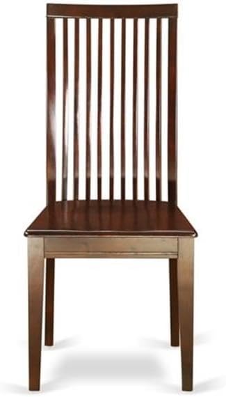 East West Furniture IPC-MAH-W Ipswich Kitchen Dining Chairs - Slat Back Wooden Seat Chairs, Set of 2, Mahogany