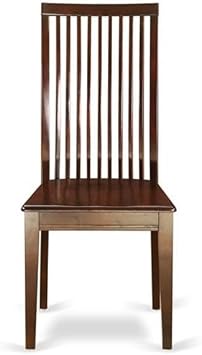East West Furniture IPC-MAH-W Ipswich Kitchen Dining Chairs - Slat Back Wooden Seat Chairs, Set of 2, Mahogany