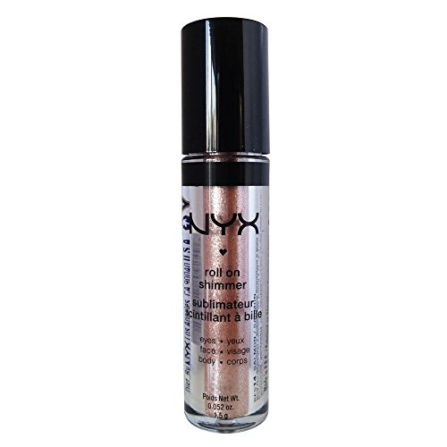 NYX Roll on Eye Shimmer - Salmon Pink with Gold Glitter for Face, Eyes & Body
