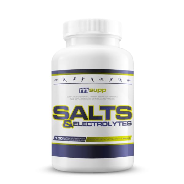 MASmusculo - Salts & Electrolytes - 100 Cápsulas - Sales Minerales y Electrolitos - Refuerza Sistema Nervioso y Muscular - Evita Calambres - Reduce Cansancio y Fatiga - Absorción Calcio y Fósforo