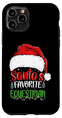 Carcasa para iPhone 11 Pro Ecuestre Ecuestre Divertido Ecuestre de Navidad Favorito de Santa