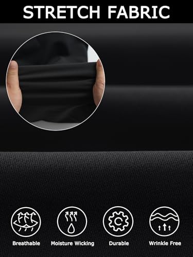 Plaid&Plain Men's 4-Way Flex Stretch Slim Fit Dress Pants4