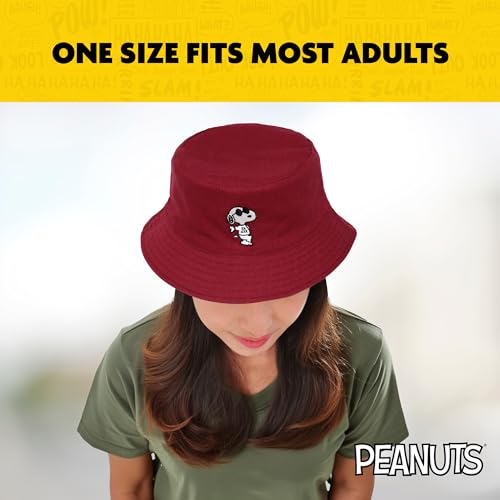 Concept One Women's Peanuts Sleeping Snoopy Denim Adult Bucket Hat