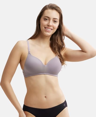 Image of Jockey JW11 Women Wirefree Padded Tencel Lyocell Elastane Stretch Full Coverage Multiway T-Shirt Bra with Adjustable Straps