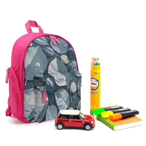 Blue Gray Leaf Branch Backpack for Men Women, Durable Small Bookbag Lightweight Daypack for Travel, Hiking, Pink-style3
