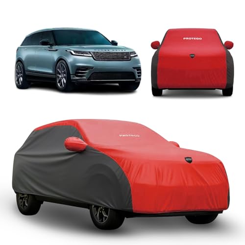 Image of PROTEGO Prime Series India's 1st Anti-Tear Car Cover for Land Rover Velar | Heavy-Duty, Custom Fit, All Weather Protection | 100% Waterproof, Windproof & Hail Resistant | 2-Year Warranty | Red + Black