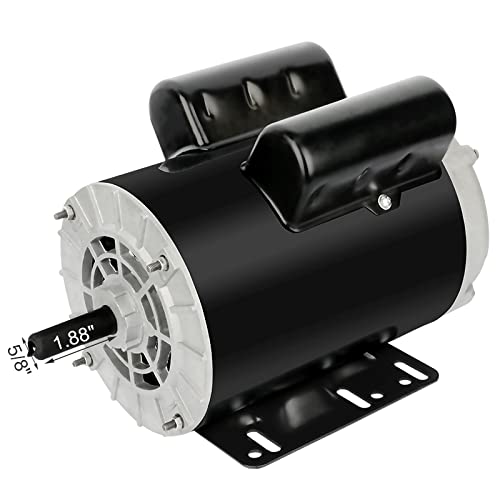 5 Hp Spl Air Compressor Motor 3450Rpm Single Phase Electric Motor 56 Frame 208-230V 5/8" Shaft Odp Ccw Diameter Rolled Steel Shell #TOP2