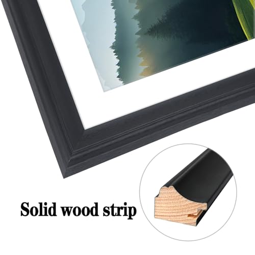 Cadre photo noir 55,9 x 76,2 cm bois massif évite bords cornés affiche - 5