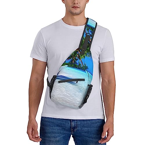 Sac à dos imprimé sable tropical blanc avec sangle ergonomique ajustable - 7