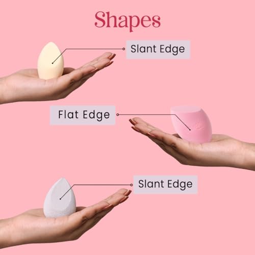 Image of Milagro Beauty Makeup Sponge Blender Non-latex, Soft, Satin Blending Puff for Foundation, Face Powder, Cream Wet & Dry Make Up (Pink)