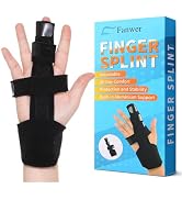 Fanwer Full Trigger Finger Splint, Reversible Middle Finger Extension Splint, Right or Left Adjus...