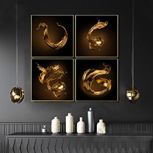 Peinture sur toile décoration de salon moderne affiches abstraites or