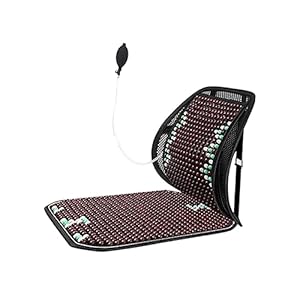 MagiDeal Wood Bead car truck seat Covers Massage Cushion Breathable Air Inflation Design for Most of Cars, Trucks and Suvs Easily Install Accessory Sturdy, Wine Red