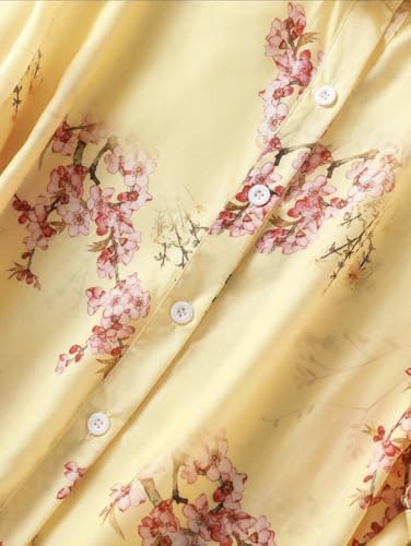 Image of Gufrina Womens Casual Button Down Shirt with Abstract Floral Print in Blush Pink Color, Long Sleeves and Relaxed Fit Design
