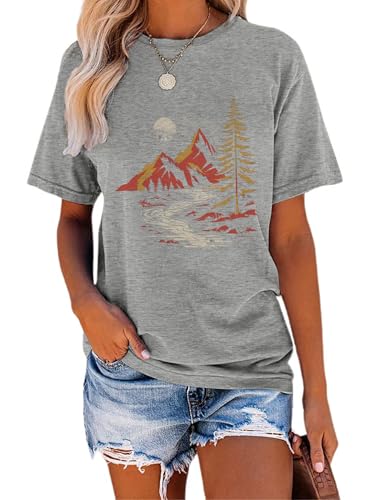 Binshre Hiking Shirts Women Vintage Tees Adventure Time Teacher Shirt
