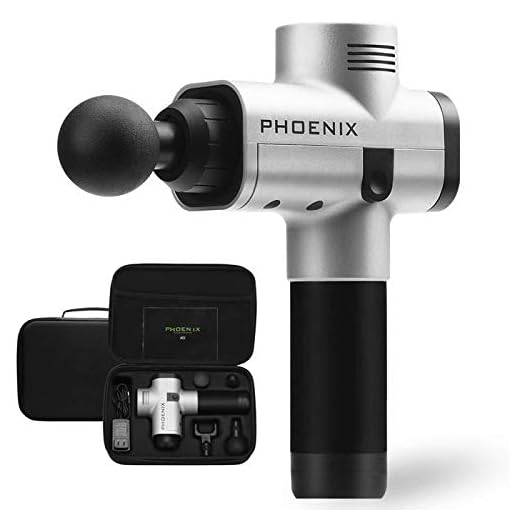 Pistola Massageadora Muscular Phoenix A2 Profissional + Case (Prateado)