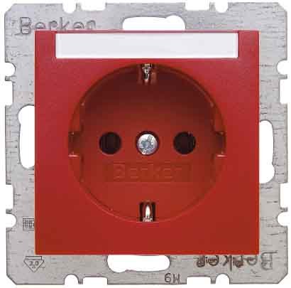 Berker SCHUKO-Steckdose rt/gl 47508902 m.Beschriftungsfeld B.1;B.3;B.7;S.1 Steckdose 4011334277699