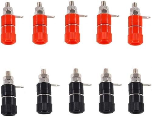 Image of 5A Female Socket Jack Binding Post (10 Pieces) - 4mm Banana Plug Connectors for Audio Amplifiers & Electrical Equipment