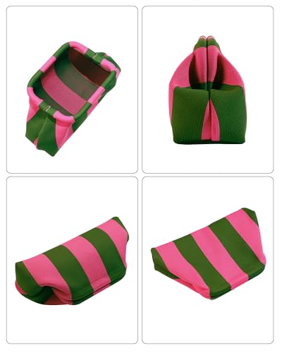 Image of Woven Clutch Purses for Woman,Summer Beach Purse for Vacation, Woven Striped Dumpling Bag,Crochet Evening Handbag