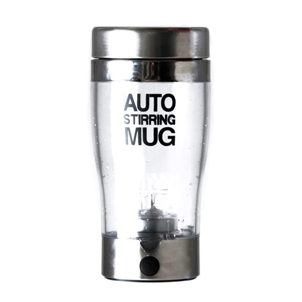 PAHION 2 Stück Elektrischer Eiweiß Shaker Creative Proteinshaker Kreative ​Tornado Shaker Cup Protein Shaker-Flasche Batteriebetrieben Für Proteinpulver Milch Zucker Kaffee Andere Pulver 400Ml