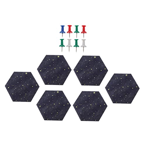 DIYEAH 6 Piezas Tablero de fieltro de estrella rompecabezas cable calendars colgante adornos de pared decoración pared tablón de mensajes de fieltro azulejo de tablero de fieltro Blue