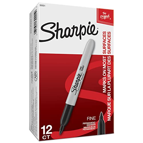 Sharpie Marcador Permanente, Preto, Ponto Fino
