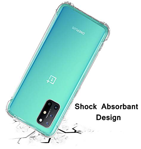 Image of TheGiftKart Crystal Clear Back Cover Case for OnePlus 8T | Raised Bumps for Camera & Screen Protection | Ultra Clear Soft Silicone Back Cover Case for OnePlus 8T (TPU, Transparent)