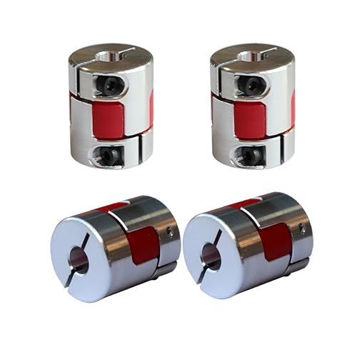 AURSNICO 8mm to 8mm Shaft Coupling Aluminium Plum Coupling Flexible Shaft Coupler Servo-Stepper Motor Jaw Shaft Coupler Diameter 25mm Length 30mm for DIY 3D Printer CNC Machine (4Pcs)