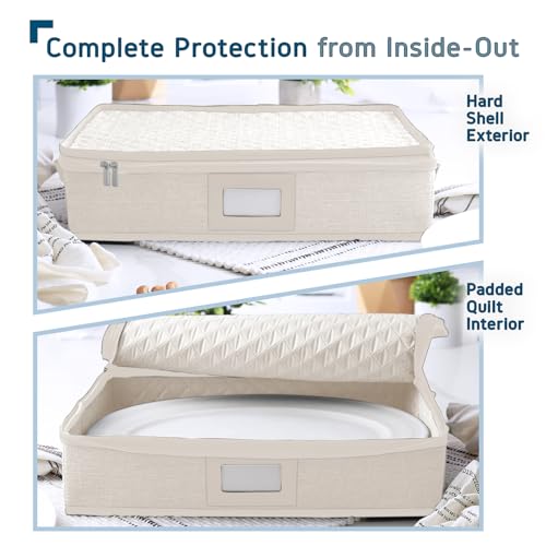 Image of Hearth & Harbor Platter Storage Cases, China Storage Containers, Cream