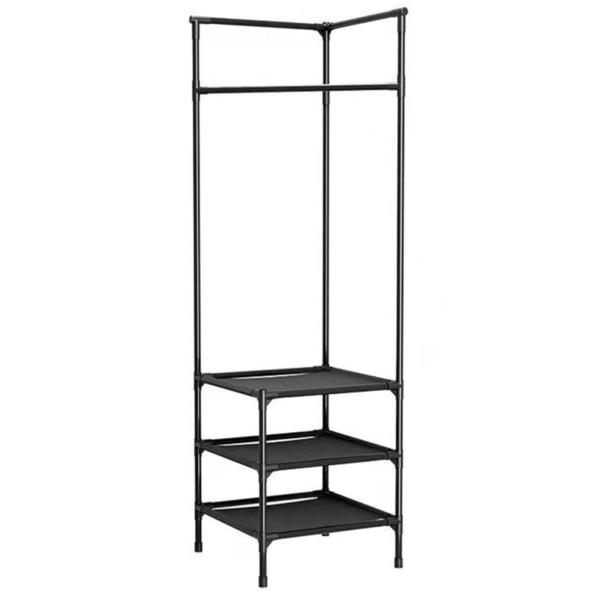 FGXHHS Freestanding Metal Garment Rack - Space-Saving Corner Clothes Stand for Coats, Scarves & Handbags Stylish Storage Solution Bedroom Entryway