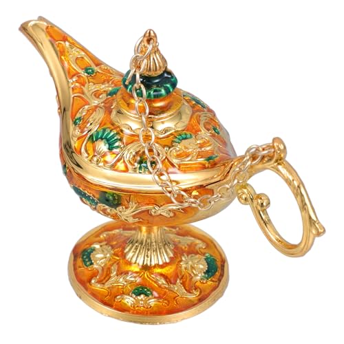 DOITOOL Ornamento Lampada Vintage in Lega Di Zinco, Luce Per Feste Leggera e Decorativa, Centrotavola Da Tavola Intagliato Stile Retrò Per Arredamento Casa e Decorazione Desktop