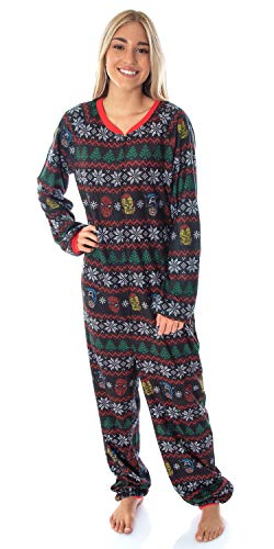 Marvel Adult Unisex Superhero Trio Ugly Sweater Allover Print One Piece Pajama Union Suit2