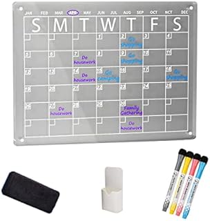 16x12 Inch Acrylic Calendar Planner Board For Fridge Dry Erase Weekly Whiteboard Monthly Memo Planner Board