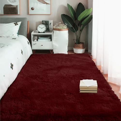 Tapis de chambre à coucher vin rouge pour des matins doux