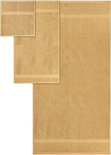Utopia Towels 8 Piece Towel Set - 2 Bath Towels, 2 Hand Towels and 4 Washcloths Cotton Hotel Quality Super Soft and Highly Absorbent (Beige)