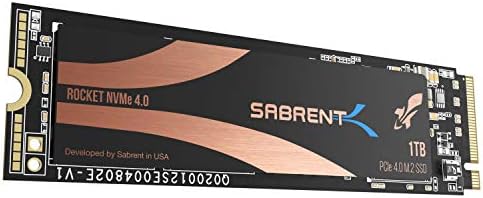 SABRENT 1TB Rocket Nvme PCIe 4.0 M.2 2280 Internal SSD Maximum Performance Solid State Drive (Latest Version) (SB-ROCKET-NVMe4-1TB).