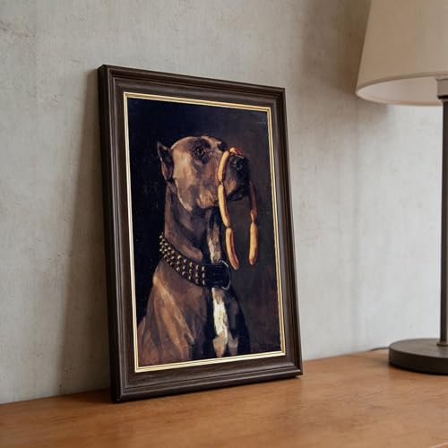 Impression sur toile chien avec saucisse de Trubner 40x61cm
