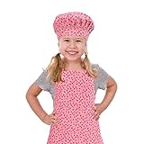 Kids Apron and Chef Hat Set, Adjustable Cotton Child Aprons with 2 Pockets Cute Girls Boys Kitchen...